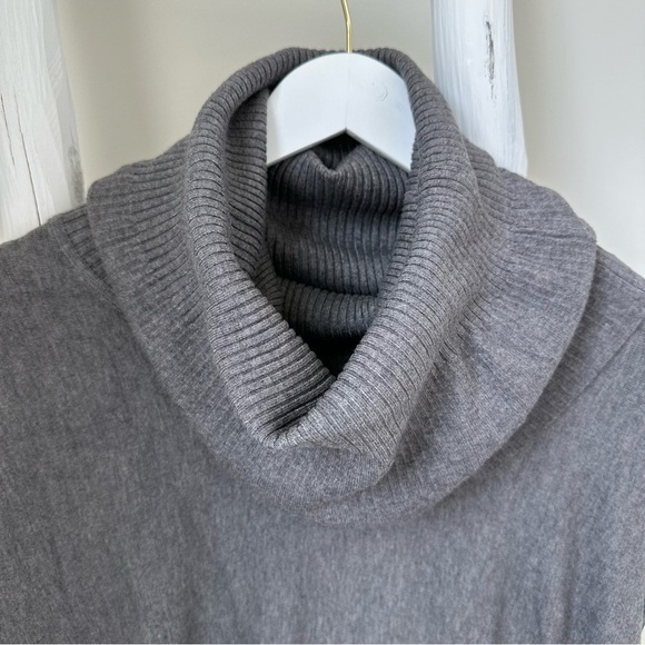 Dreamers Oversized Gray Cowl Neck Flowy Tunic Sweater SZ Large - Picture 7 of 12
